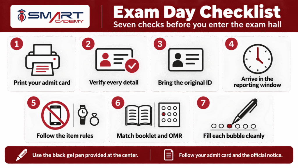 cee exam day checklist