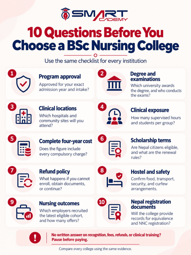 question to ask before choosing nursing colleges in india